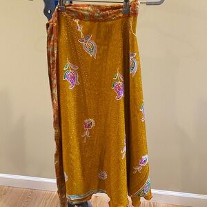 Reversible Wrap Skirt with Paisley Print